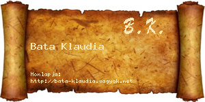 Bata Klaudia névjegykártya