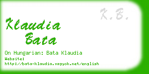 klaudia bata business card